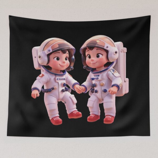 Item preview, Galactic Lovebirds: Cute Astronaut Couple designed and sold by BaisaStudio.