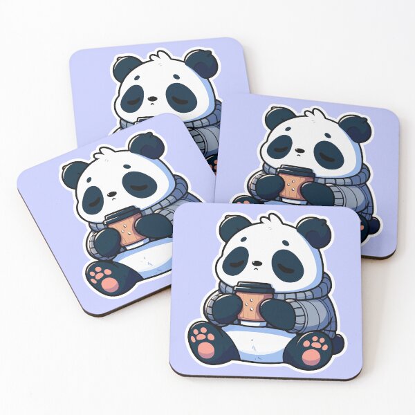 Item preview, Kawaii Cute Panda Drinking Coffee 2 | Pets and Animals for Men and Women t-shirt designed and sold by panchiTWO.