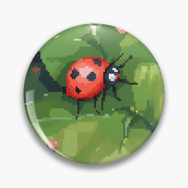 Item preview, Ladybug on a leaf- Pixel art designed and sold by octoboobs.