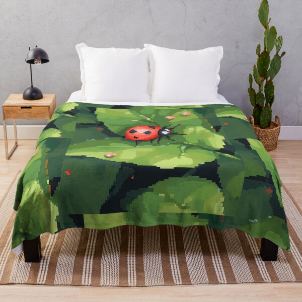 Item preview, Ladybug on a leaf- Pixel art designed and sold by octoboobs.