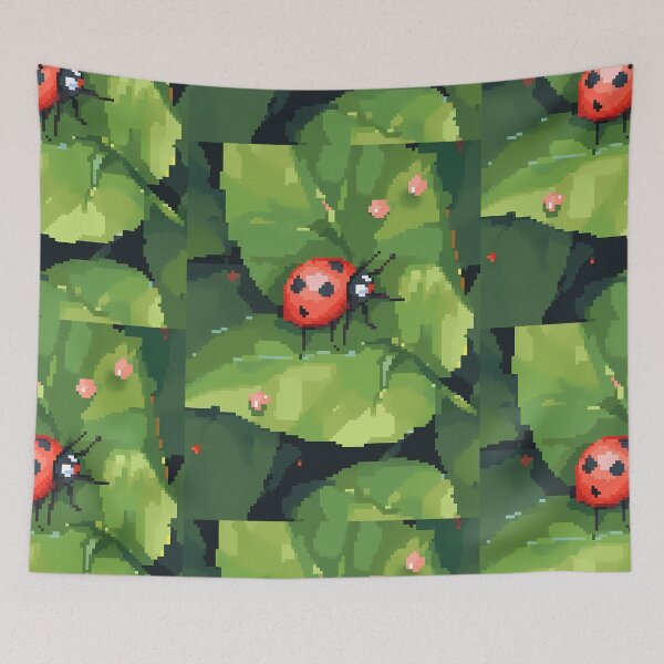Item preview, Ladybug on a leaf- Pixel art designed and sold by octoboobs.