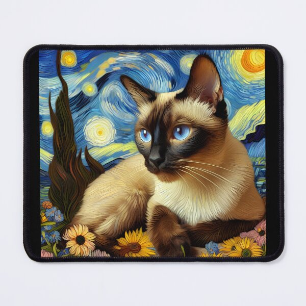 Item preview, Siamese Serenade: Van Gogh Inspired designed and sold by BastKittyStore.