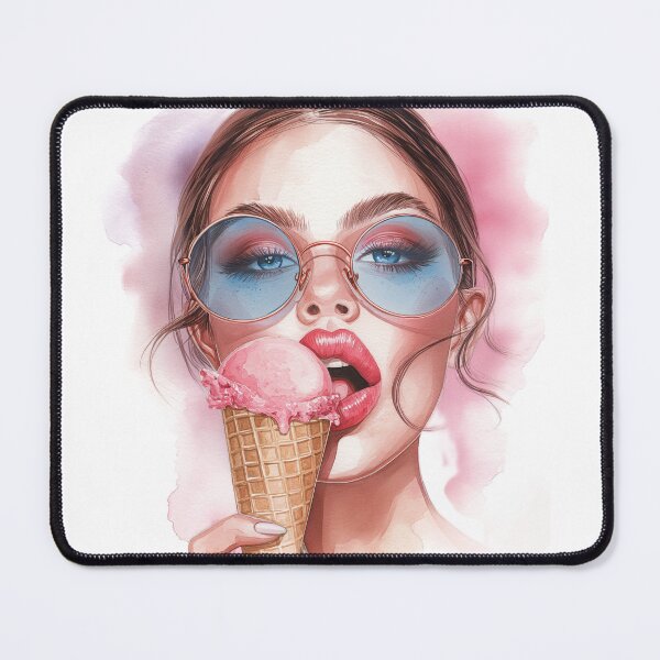 Item preview, Flirty girl with ice cream designed and sold by vt-arts.