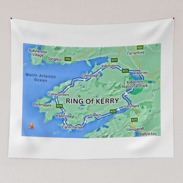 Item preview, Ring Of Kerry Map Guide County Kerry Ireland designed and sold by OliDesigns.