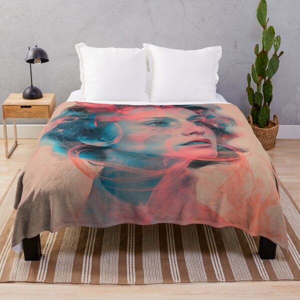 Item preview, Mysterious Freckled Woman Smoke Ethereal Portrait Art Print designed and sold by VUK VESOVIC.