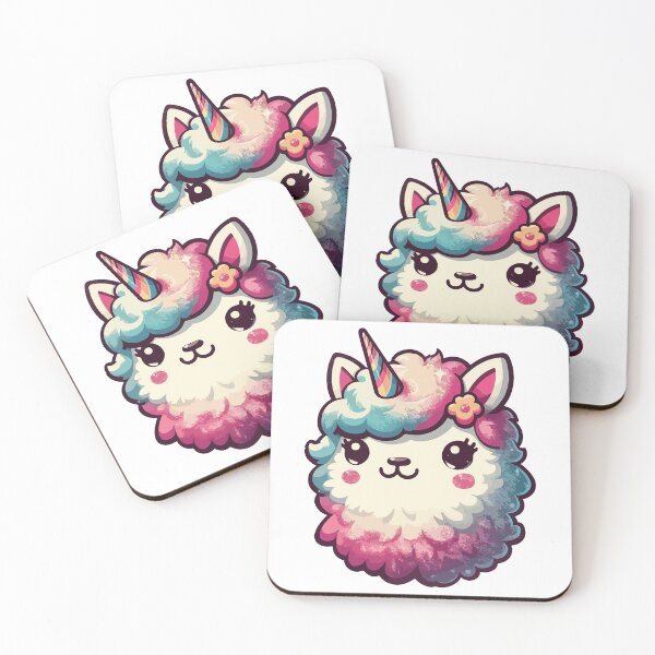 Item preview, Kawaii rainbow llamacorn unicorn llama designed and sold by TomFrontierArt.