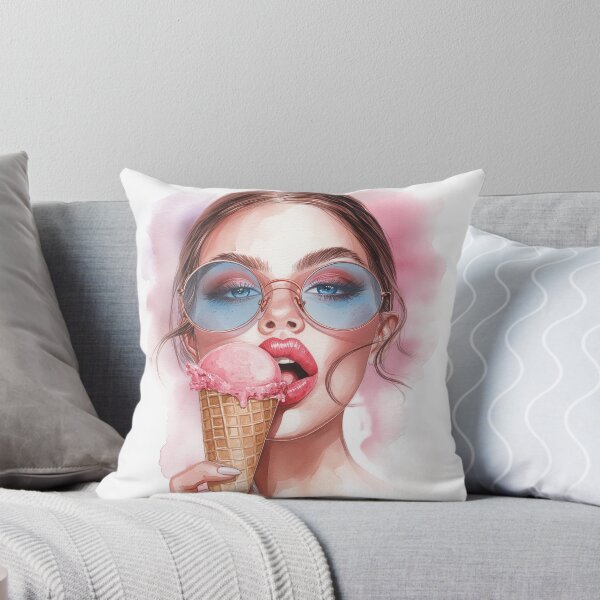 Item preview, Flirty girl with ice cream designed and sold by vt-arts.