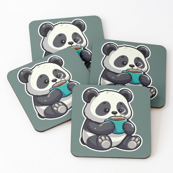 Item preview, Kawaii Cute Panda Drinking Coffee 4 | Pets and Animals for Men and Women t-shirt designed and sold by panchiTWO.