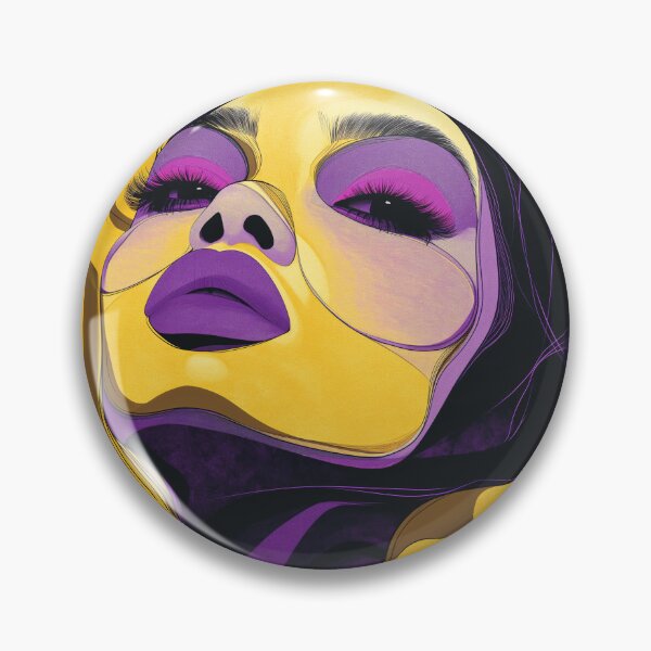 Item preview, Bold Purple Yellow Makeup Woman Fantasy Portrait Art Print designed and sold by VUK VESOVIC.