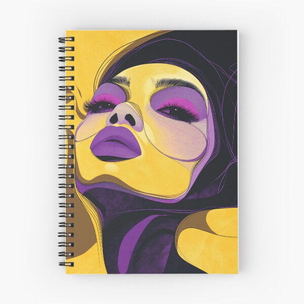 Item preview, Bold Purple Yellow Makeup Woman Fantasy Portrait Art Print designed and sold by VUK VESOVIC.