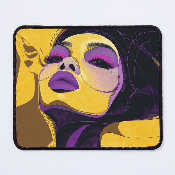Item preview, Bold Purple Yellow Makeup Woman Fantasy Portrait Art Print designed and sold by VUK VESOVIC.