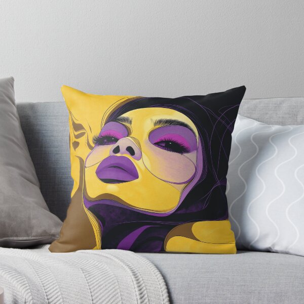 Item preview, Bold Purple Yellow Makeup Woman Fantasy Portrait Art Print designed and sold by VUK VESOVIC.