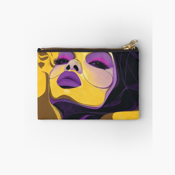 Item preview, Bold Purple Yellow Makeup Woman Fantasy Portrait Art Print designed and sold by VUK VESOVIC.