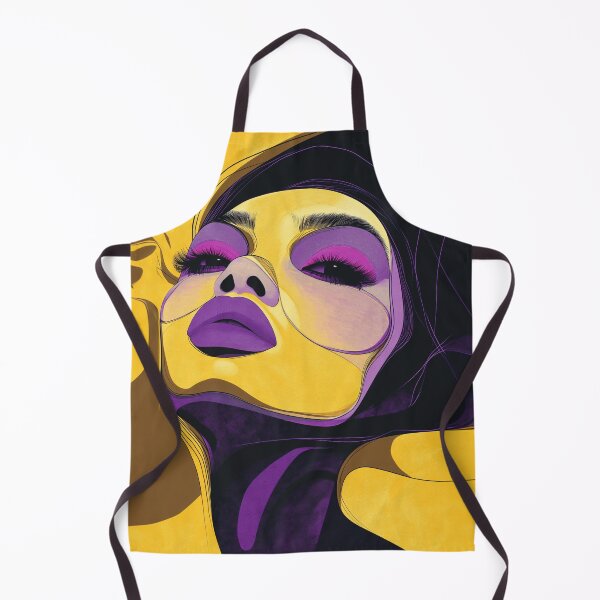 Item preview, Bold Purple Yellow Makeup Woman Fantasy Portrait Art Print designed and sold by VUK VESOVIC.