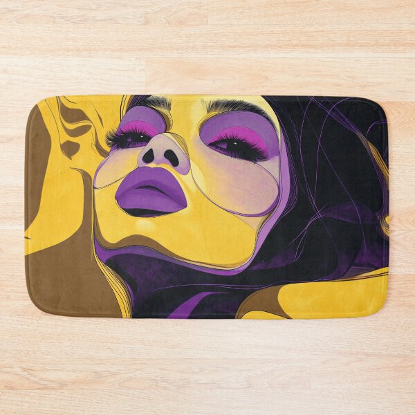 Item preview, Bold Purple Yellow Makeup Woman Fantasy Portrait Art Print designed and sold by VUK VESOVIC.