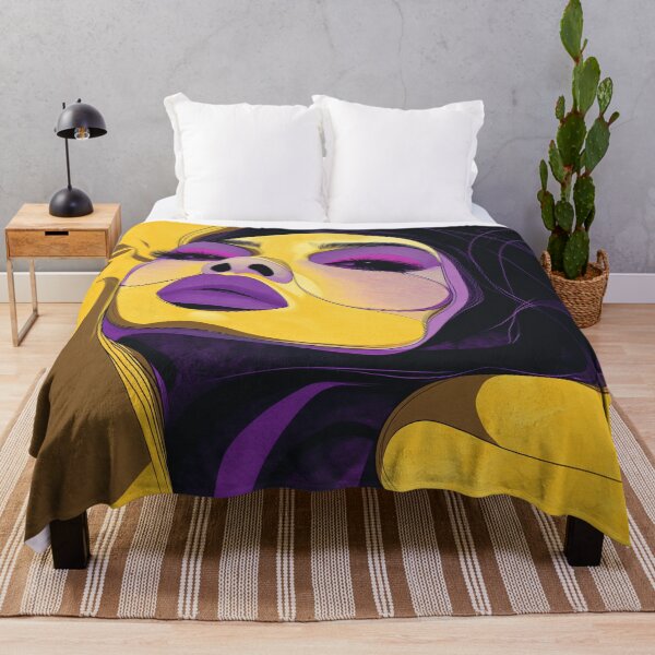 Item preview, Bold Purple Yellow Makeup Woman Fantasy Portrait Art Print designed and sold by VUK VESOVIC.