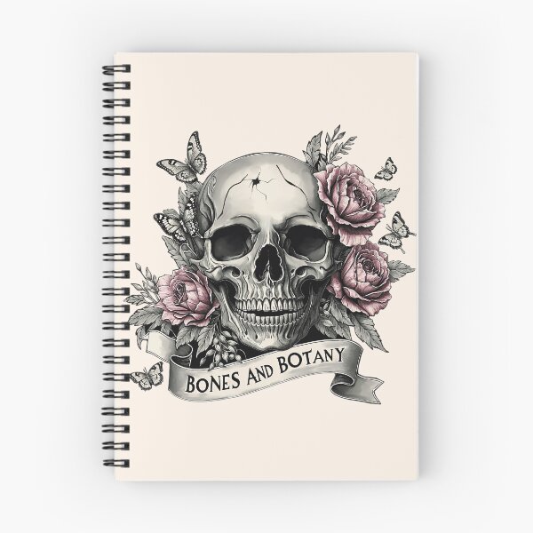 Item preview, Bones and botany, Skull human anatomy floral, pink watercolor roses, Bones and Botany art anatomy designed and sold by Collagedream.