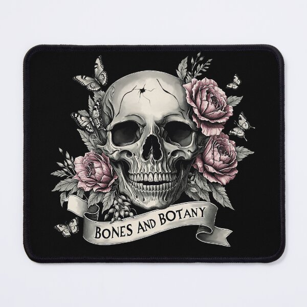 Item preview, Bones and botany, Skull human anatomy floral, pink watercolor roses, Bones and Botany art anatomy designed and sold by Collagedream.