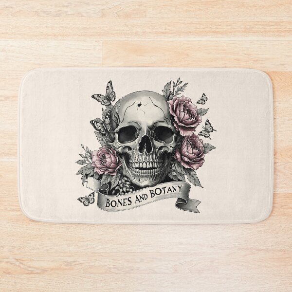Item preview, Bones and botany, Skull human anatomy floral, pink watercolor roses, Bones and Botany art anatomy designed and sold by Collagedream.