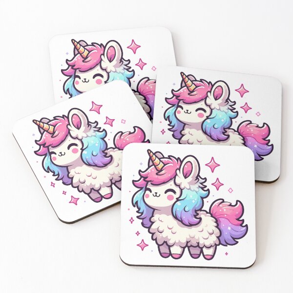 Item preview, Kawaii rainbow llamacorn unicorn llama designed and sold by TomFrontierArt.