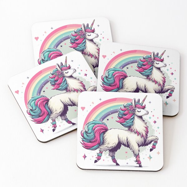 Item preview, Kawaii rainbow llamacorn unicorn llama designed and sold by TomFrontierArt.