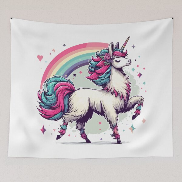 Item preview, Kawaii rainbow llamacorn unicorn llama designed and sold by TomFrontierArt.