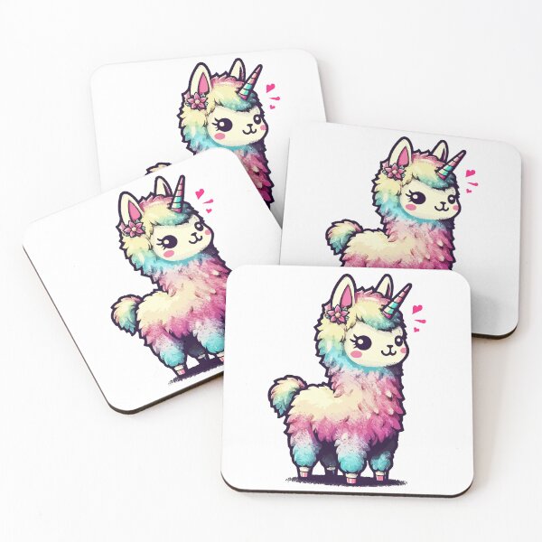 Item preview, Kawaii rainbow llamacorn unicorn llama designed and sold by TomFrontierArt.