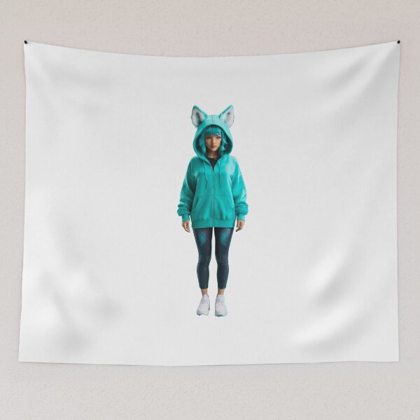 Item preview, Aqua Cat-Ear Hoodie - Cozy and Stylish designed and sold by DotsAndDesigns.