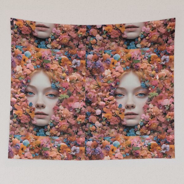 Item preview,  Elle Fanning` face between flowers designed and sold by bogfl.