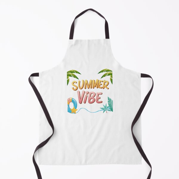 Artikelvorschau, Bunte Summer Vibe-Inschrift mit Palmen und einem Schwimmring entworfen und verkauft von M R Design.