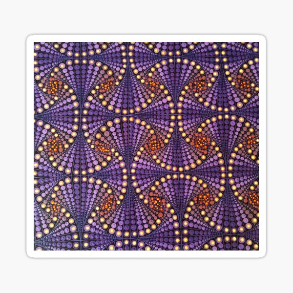 Purple zentangle geometry Sticker