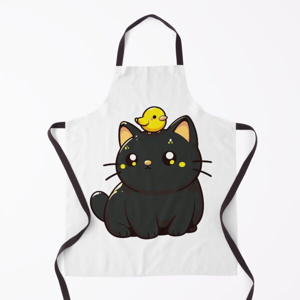 Item preview, Cute Black Cat And Yellow Bird designed and sold by TomFrontierArt.
