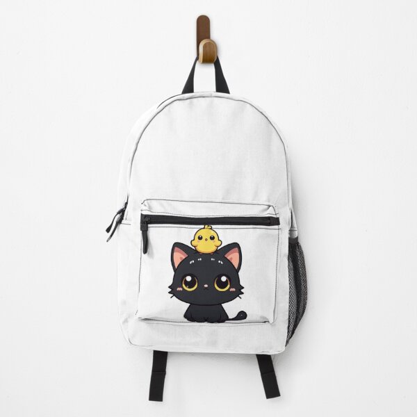 Item preview, Cute Black Cat And Yellow Bird designed and sold by TomFrontierArt.