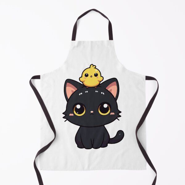 Item preview, Cute Black Cat And Yellow Bird designed and sold by TomFrontierArt.