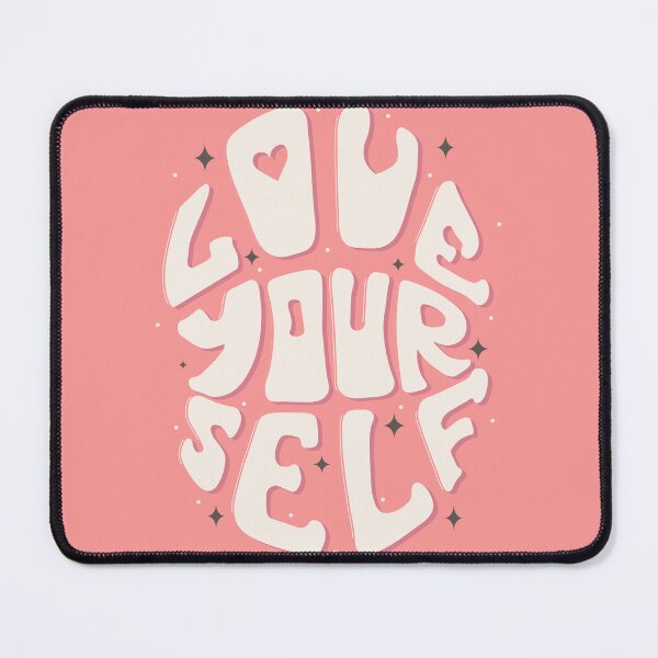 Item preview, Groovy lettering Love your self. Slogan in round shape. Trendy groovy print design for posters, cards. Vector illustration.	 designed and sold by ElenaPost.