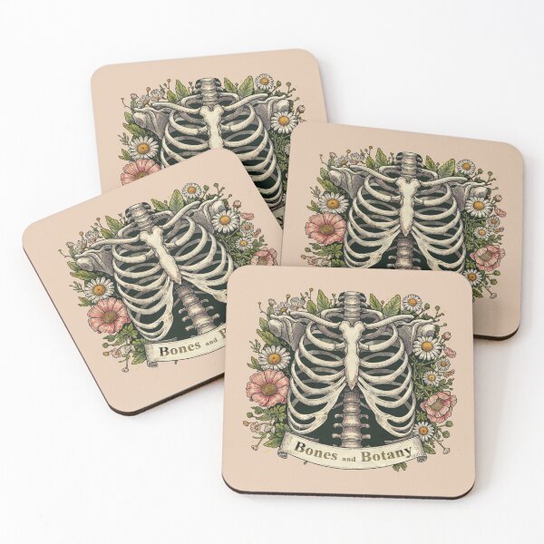 Item preview, bones and botany, ribcage, torso, Anatomy Art, ribcage roses and butterflies, thoracicy, leaves anatomy Ribcage, rib cage, anatomy skeleton designed and sold by Collagedream.