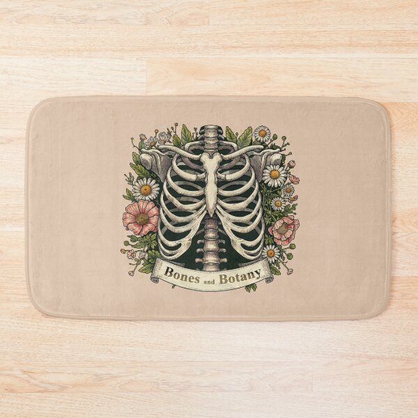 Item preview, bones and botany, ribcage, torso, Anatomy Art, ribcage roses and butterflies, thoracicy, leaves anatomy Ribcage, rib cage, anatomy skeleton designed and sold by Collagedream.