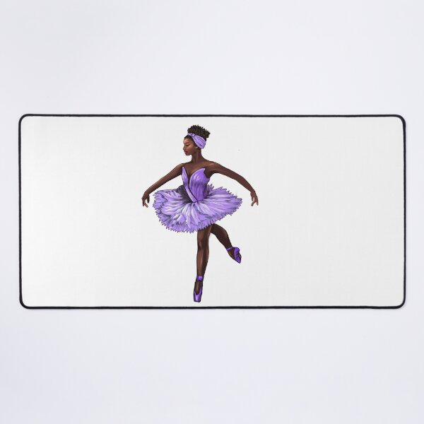 Item preview, Ballet dancer in purple tutu and pointe shoes cute African American ballerina designed and sold by Artonmytee.