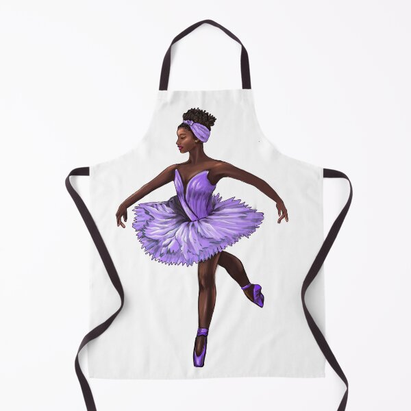 Item preview, Ballet dancer in purple tutu and pointe shoes cute African American ballerina designed and sold by Artonmytee.
