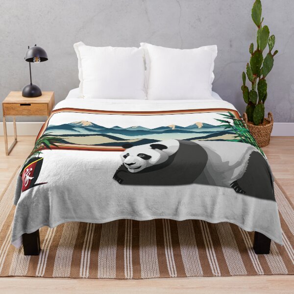 Item preview, Chinese New Year Panda with Home Painting and Bamboos designed and sold by sweetdreamers.