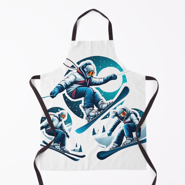 Item preview, Snowy Thrill: Dynamic Winter Pursuits of Snowboarders and Skiers in White, Red, Yellow, Black, Blue, and Orange designed and sold by SplashTastic.