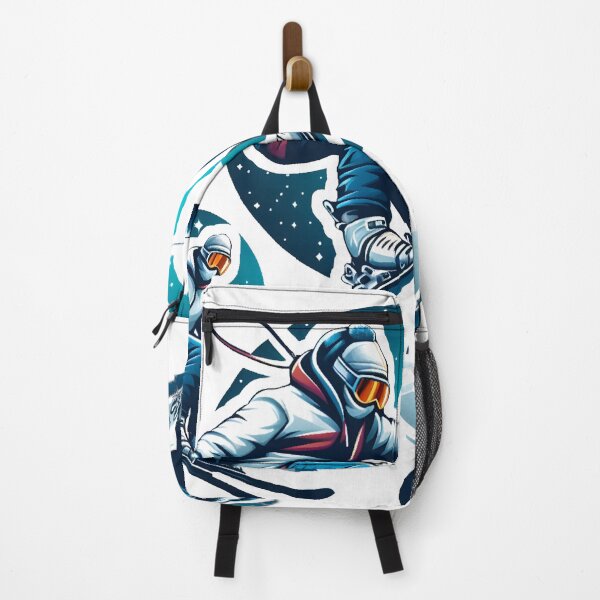 Item preview, Snowy Thrill: Dynamic Winter Pursuits of Snowboarders and Skiers in White, Red, Yellow, Black, Blue, and Orange designed and sold by SplashTastic.