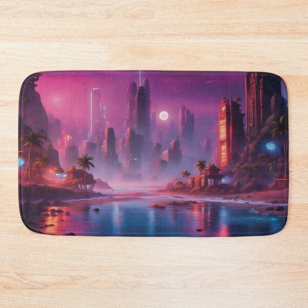 Item preview, Summer Night - Vibrant Cyberpunk City designed and sold by chromavibes-art.