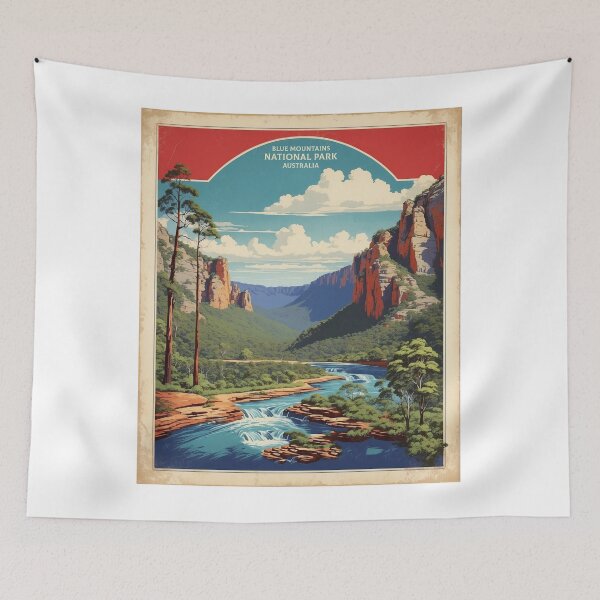 Artikelvorschau, Blue Mountains Nationalpark Australien Vintage Poster Tourismus entworfen und verkauft von TravelersGems.