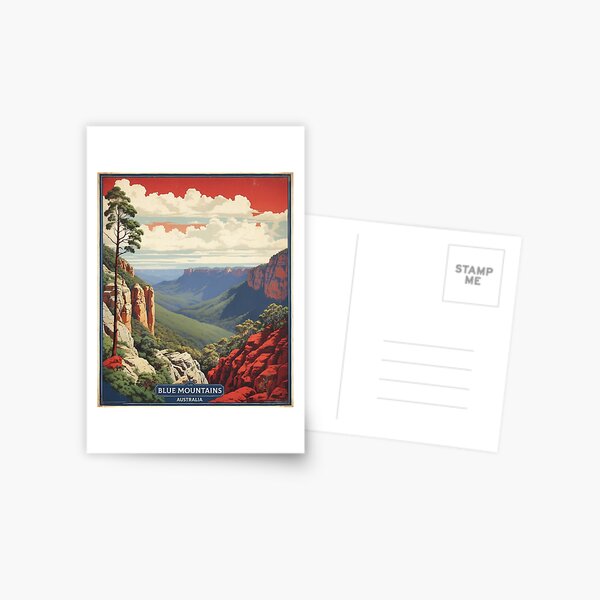 Item preview, Blue Mountains Australia Tourism Vintage Poster designed and sold by TravelersGems.