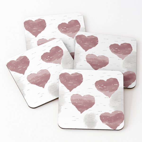 Item preview, Red hearts on birchbark designed and sold by Oruel2727.