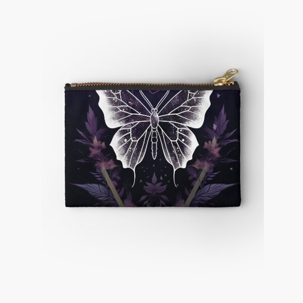 Item preview, white moth butterfly in the floral darkness designed and sold by haroulita.