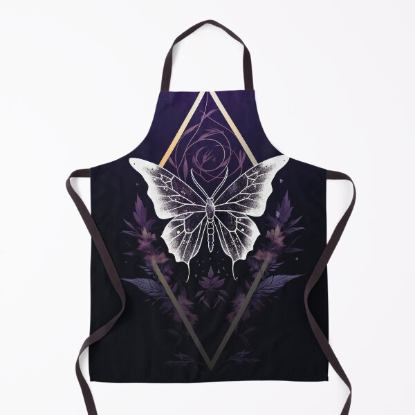 Item preview, white moth butterfly in the floral darkness designed and sold by haroulita.