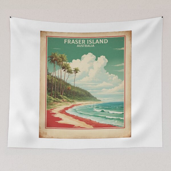 Artikelvorschau, Fraser Island Beach Australien Vintage Poster Tourismus entworfen und verkauft von TravelersGems.