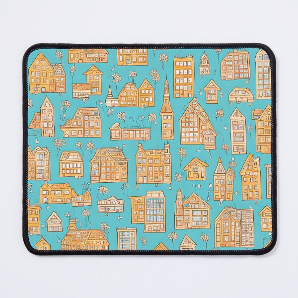 Item preview, Cheerful Fantastic Whimsical Urban Townscape Pattern designed and sold by thejoyker1986.